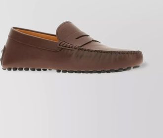 Tod's leather penny strap loafers pebble sole