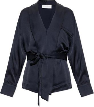 Victoria Beckham Jassen, Dames, Zwart, 2Xs, Satijn, Satin Riemblazer