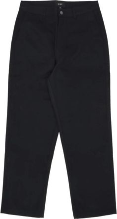 HUF Zwarte lange herenbroek - Heren - Straight fit broeken - Zwart - W36 - Katoen - Broeken
