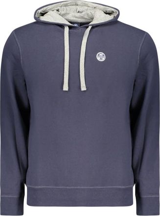 North Sails Hoodie met lange mouwen met logo en applicatie - Heren - Sweatshirts & Hoodies - Blauw - Maat: 3XL