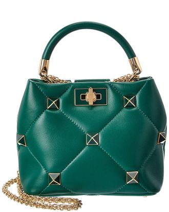 Valentino Roman Stud The Handle Small Leather Shoulder Bag