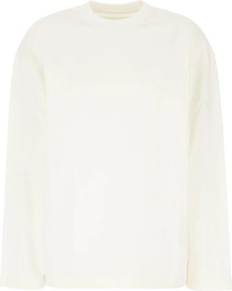 Jil Sander Logo T-Shirt - Dames - Longsleeves - Wit - S - Katoen - Tops