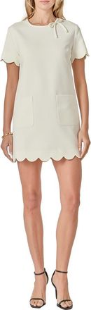 English Factory Scallop Minidress in White at Nordstrom, Size X-Small