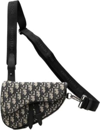 Dior Pre-owned Vintage Canvas Sling Bag - Dames - Vintage Schoudertas - Blauw - ONE Size - Leer - Vintage