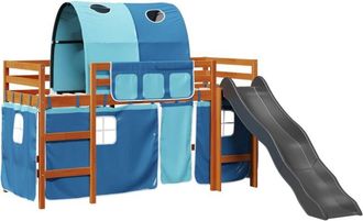 vidaXL Vidaxl - Cama Alta Para Ni&ntilde;os Con T&uacute;nel Madera Pino Azul 80x200 Cm