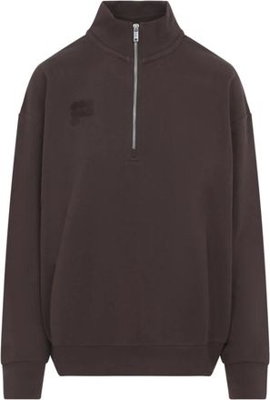 PANGAIA Half Zip Sweatshirt - Dames - Vesten met rits - Bruin - XS - Katoen - Hoodies & sweatvesten