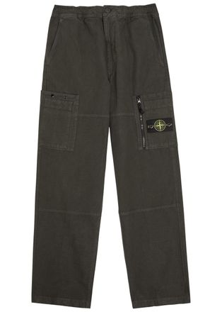 Stone Island Ripstop Straight-leg Cotton Cargo Trousers - Grey Anthracite - 36 (W36 / XL)