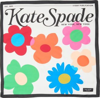 Kate Spade New York magazine silk square scarf in Ivory Multi at Nordstrom