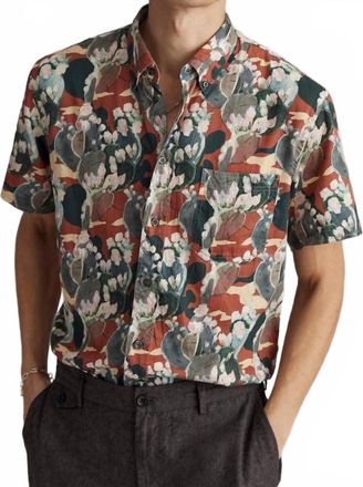 Billy Reid Short Sleeve Cactus Treme Shirt In Multi