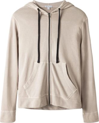 James Perse Vintage French Terry Zip Hoody - Heren - Vesten met rits - Beige - XS - Katoen - Hoodies & sweatvesten
