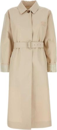 Miu Miu Beige Single-breasted Trench Coat