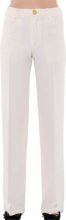 Giambattista Valli Crepe Button Front Trouser In Ivory