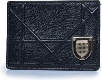 Dior Womens Diorama card holder in black Leather - One Size