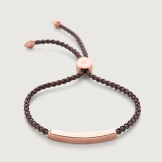 Monica Vinader Linear Friendship Bracelet, Rose Gold Vermeil on Silver