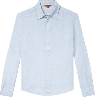 Barena Linnen Overhemd - Heren - Casual Overhemden - Blauw - 2XL - Linnen - Overhemden