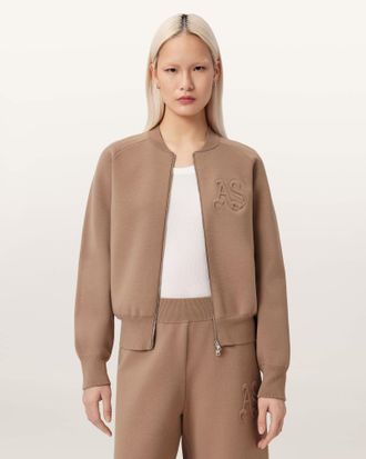 AllSaints Viscose Sonny Zip Up Cardigan, Size: XS