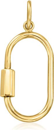 RS Pure by Ross-Simons Italian 10kt Yellow Gold Oval Carabiner Pendant