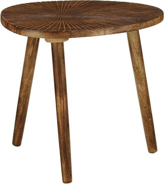 MiCa Decorations Mesa auxiliar Pomante Marr&oacute;n oscuro H46xB36xL50cm