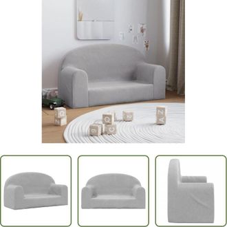 vidaXL Divano peluche - Divano per Bambini a 2 Posti Grigio Chiaro in Morbido Peluche