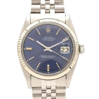Rolex Pre-owned Datejust Roestvrij staal Witgoud 1601 - Dames - Vintage Horloges - Blauw - ONE Size - Vintage