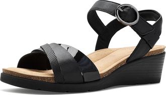 Clarks Kacha Twist Womens Wedge Shoes Black Leather : 6.5 B - Medium
