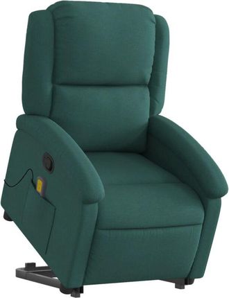 vidaXL Vidaxl - Silla De Masaje Reclinable De Pie De Tela Verde Oscura