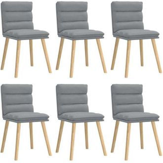 vidaXL Vidaxl - Sillas De Comedor 6 Unidades De Tela Gris Claro