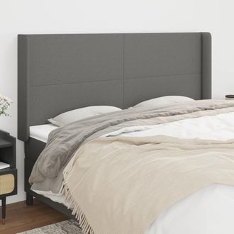 vidaXL Cabecero Con Orejas De Tela Gris Oscuro 183x16x118/128 Cm Vidaxl
