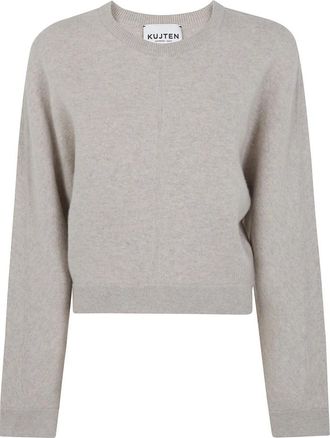 Kujten Lamezia Ronde Hals - Dames - Cashmere truien - Grijs - S - Kasjmier - Truien & Vesten