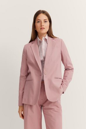 Bugatti Kurzblazer BUGATTI, Damen, Gr. 34, rosa (720, rose), 80% Baumwolle, 20% Leinen, unifarben, normal, gerader Abschluss, Blazer Kurzblazer, mit Reverskra