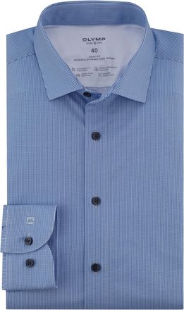 Olymp blauw geprint Olymp Level Five 24/Seven overhemd Dynamic Flex Jersey