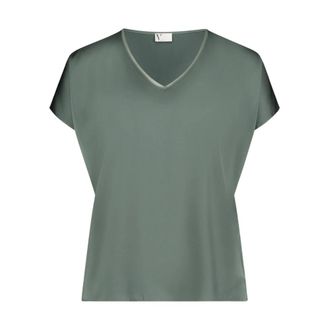 Vera Mont Top korte mouw 03424262 - Dames - Blouses & Shirts - Groen - Maat: S Satijn