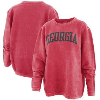 Pressbox Womens Pressbox Red Georgia Bulldogs Comfy Cord Vintage Wash Basic Arch Pullover Sweatshirt at Nordstrom, Size X-Large