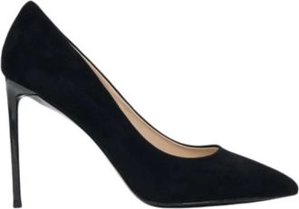 Estro & Luminara Velour Stilettos - Dames - Pumps - Zwart - 38 EU - Leer - Schoenen