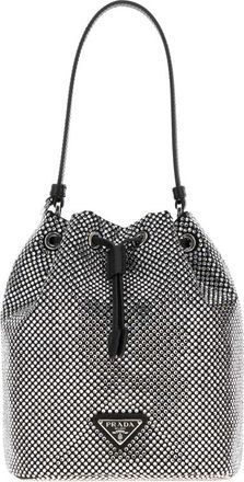 Prada Embellished Satin Bucket Bag