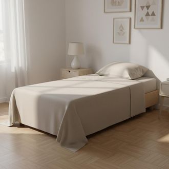 KASANOVA Completo letto singolo melange beige