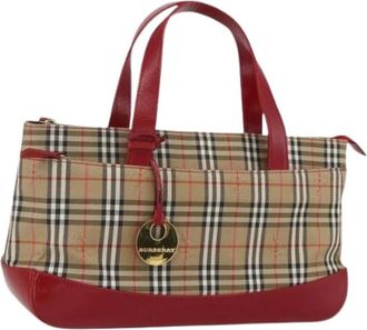 Burberry Pre-owned Handbags, female, Beige, Size: ONE SIZE Pre-owned Canvas Handbag