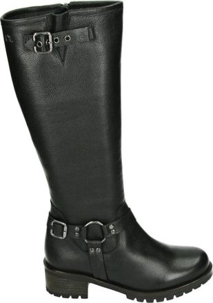 Babouche Lifestyle Zwarte Leren Hoge Laarzen - Dames - Laarzen met Hak - Zwart - 43 EU - Leer - Schoenen