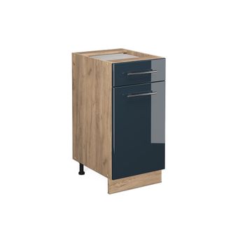Vicco Muebles De Cocina Fame-line, Azul Oscuro Alto Brillo, 40 Cm Sin Encimera