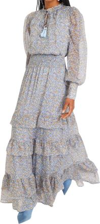 Allison New York Vivian Maxi Skirt In Dusty Blue