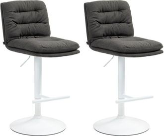 Clp Clp - Lote De 2 Taburetes De Bar De Tela Damar Gris Oscuro Blanco