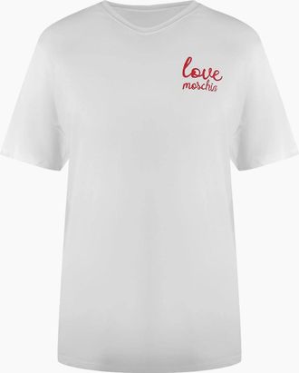 Love Moschino Womens Love Moschino Small Logo White T-Shirt - Size: 18/16
