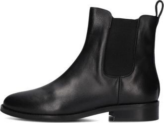 Notre-V Zwarte leren enkellaarsjes - Dames - Chelseaboots - Zwart - 38 EU - Leer - Schoenen