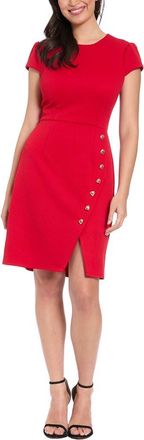 London Times Diamond Knit Dress in Lipstick Red at Nordstrom Rack, Size 10