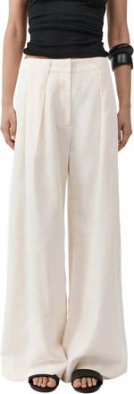 St.Agni Pleat Loop Pants In Ivory