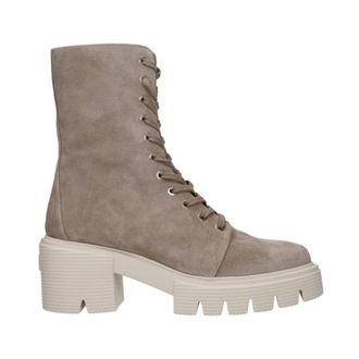 Stuart Weitzman Lace-up Boots, female, Beige, Size: 10 US Vintage Lace-Up Suede Ankle Boots