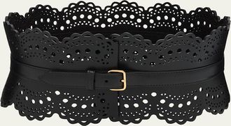Alaia Vienne Lasercut Leather Corset Belt