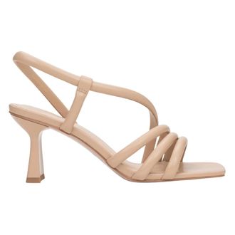 Estro & Luminara Beige Heeled Strappy Sandals - female - Estro - High Heel Sandals - Beige - 6 UK - Shoes
