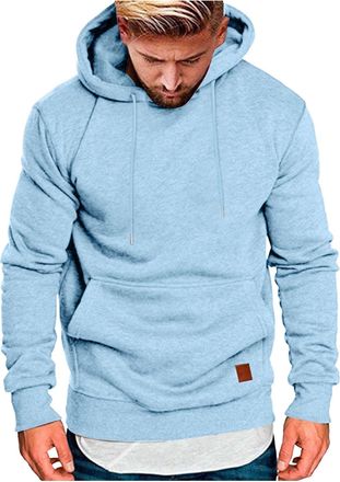 Generic Mens Hoodies Plain Jumpers with Zip Pockets Winter Baggy Drawstring Pullover Ribbed Cuff Long Sleeve Sweatshirts Comfy Soft Tops