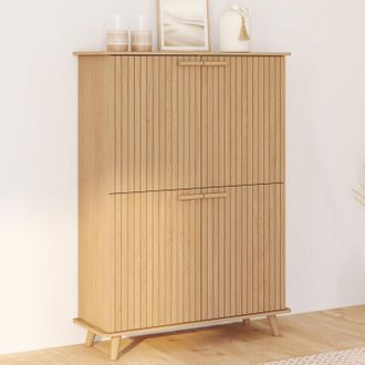 IDMarket Armario De Roble Juliette De 4 Puertas Con Listones De Madera
